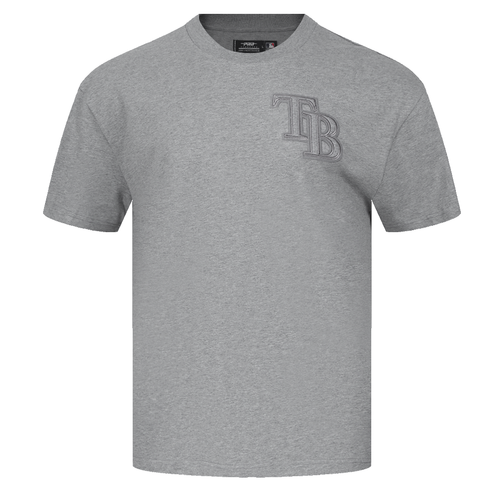 MLB TAMPA BAY RAYS NEUTRAL HAUT EN JERSEY DE COTON À ÉPAULES TOMBANTES POUR HOMME (GRIS CHINÉ FONCÉ)