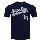 MLB TAMPA BAY RAYS SCRIPT TAIL HAUT EN JERSEY SIMPLE POUR HOMME (MARINE MINUIT)