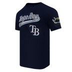 MLB TAMPA BAY RAYS SCRIPT TAIL HAUT EN JERSEY SIMPLE POUR HOMME (MARINE MINUIT)