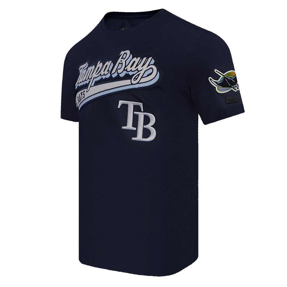MLB TAMPA BAY RAYS SCRIPT TAIL HAUT EN JERSEY SIMPLE POUR HOMME (MARINE MINUIT)
