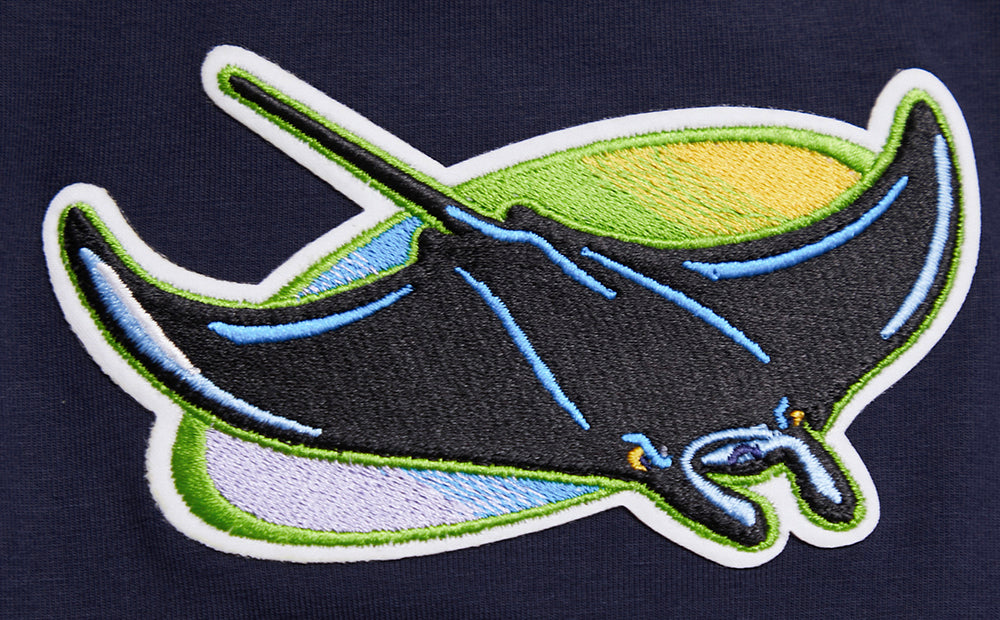 MLB TAMPA BAY RAYS SCRIPT TAIL HAUT EN JERSEY SIMPLE POUR HOMME (MARINE MINUIT)