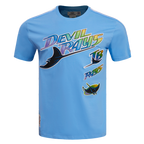 MLB RETRO CLASSIC HAUT À RAYURES DES TAMPA DEVIL RAYS POUR HOMME (BLEU UNIVERSITÉ)