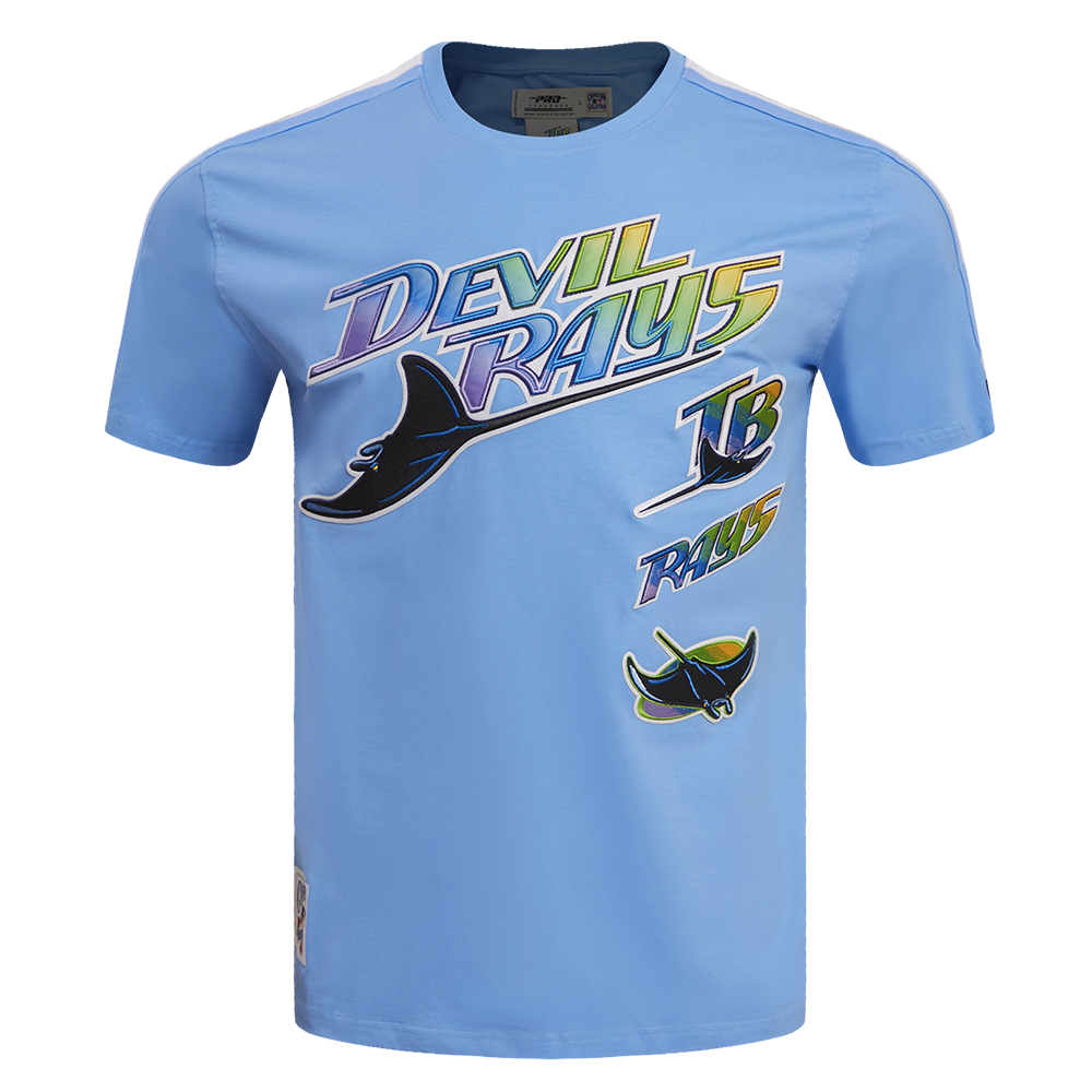 MLB RETRO CLASSIC HAUT À RAYURES DES TAMPA DEVIL RAYS POUR HOMME (BLEU UNIVERSITÉ)