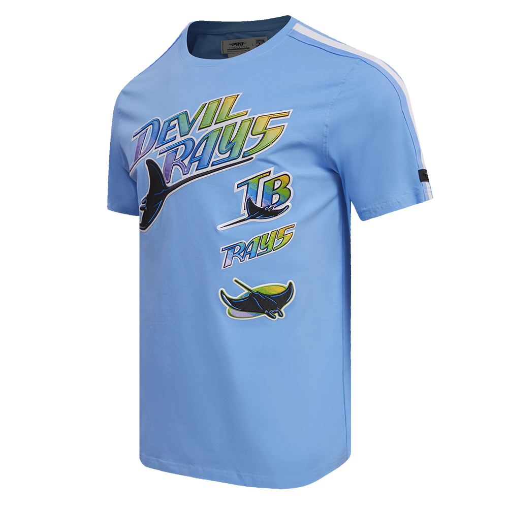 MLB RETRO CLASSIC HAUT À RAYURES DES TAMPA DEVIL RAYS POUR HOMME (BLEU UNIVERSITÉ)