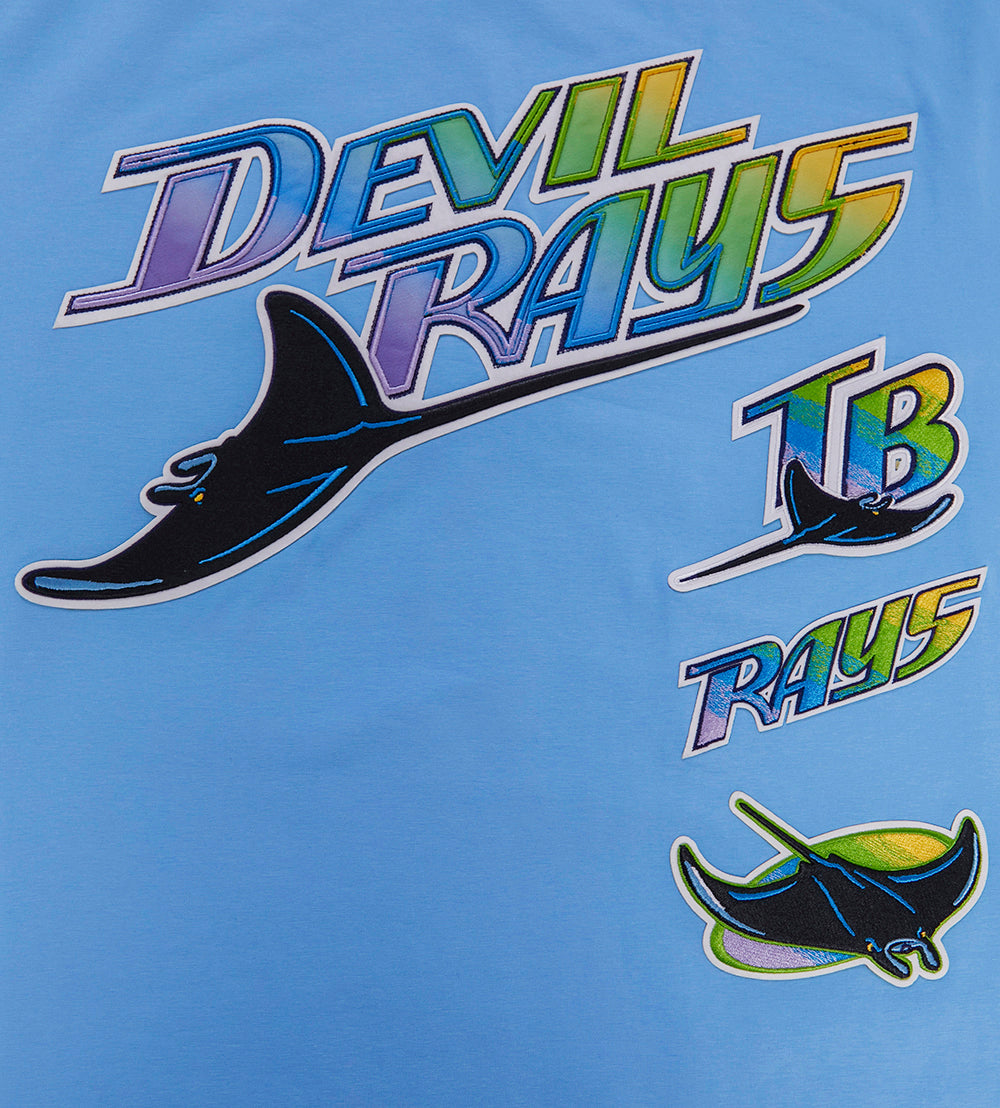 MLB RETRO CLASSIC HAUT À RAYURES DES TAMPA DEVIL RAYS POUR HOMME (BLEU UNIVERSITÉ)