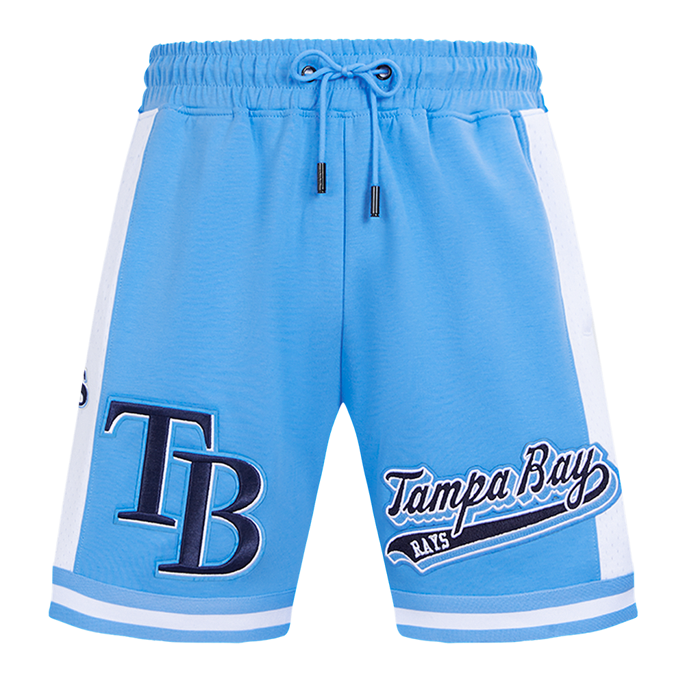 MLB TAMPA BAY RAYS SCRIPT TAIL SHORT EN MAILLE DOUBLE 2.0 POUR HOMME (BLEU UNIVERSITÉ)