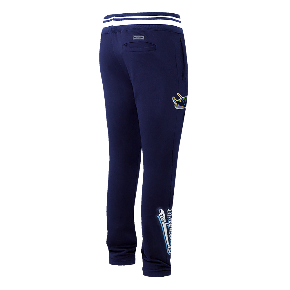 MLB TAMPA BAY RAYS SCRIPT TAIL PANTALON OUATÉ EN MOLLETON CÔTELÉ POUR HOMME (MARINE MINUIT)