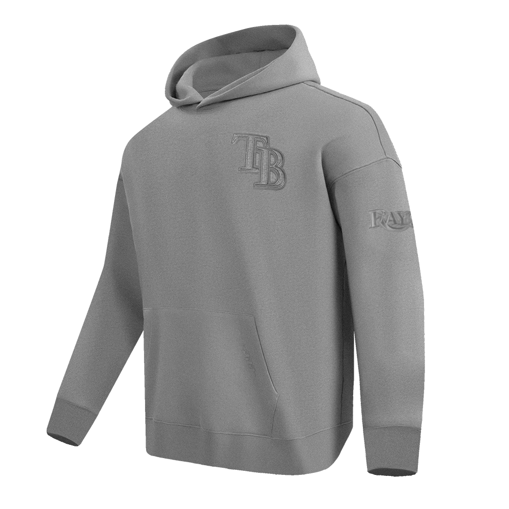 MLB TAMPA BAY RAYS NEUTRAL CHANDAIL À CAPUCHON EN MOLLETON À ÉPAULES TOMBANTES POUR HOMME (GRIS CHINÉ FONCÉ)