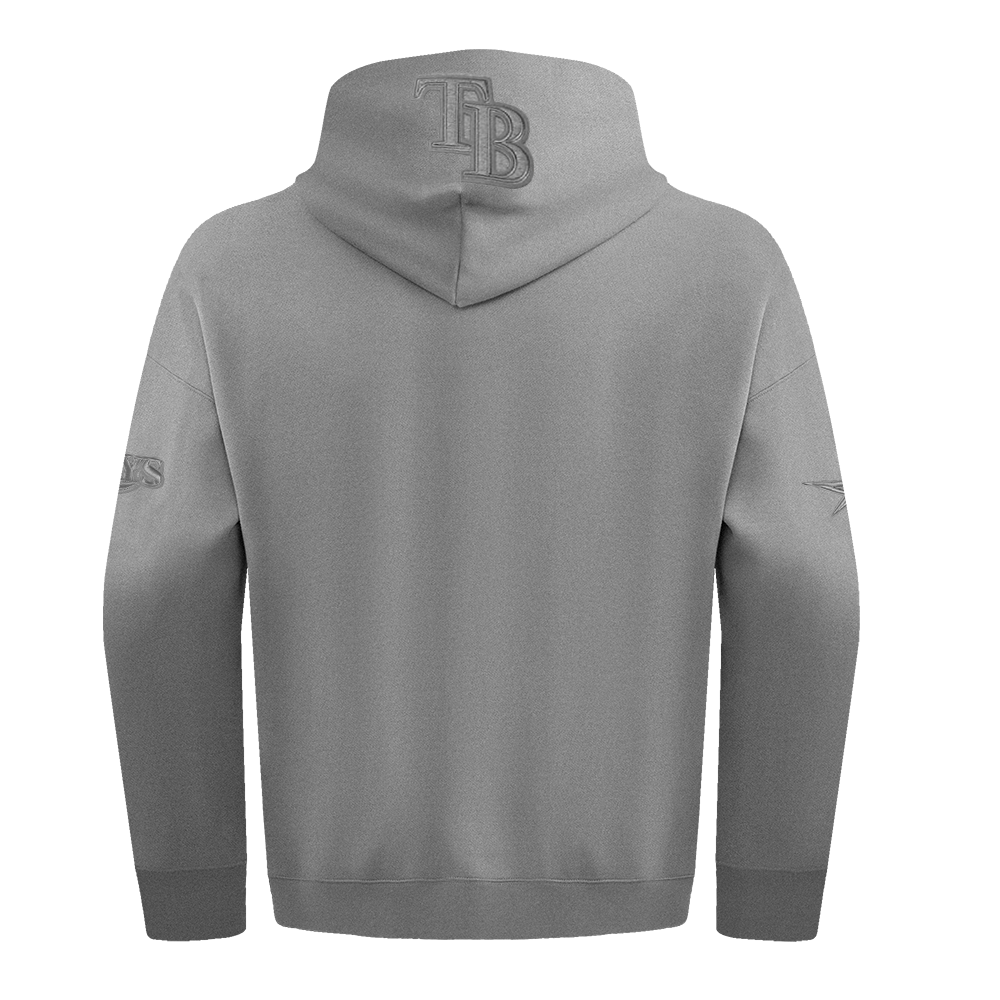 MLB TAMPA BAY RAYS NEUTRAL CHANDAIL À CAPUCHON EN MOLLETON À ÉPAULES TOMBANTES POUR HOMME (GRIS CHINÉ FONCÉ)
