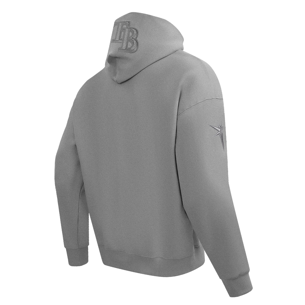 MLB TAMPA BAY RAYS NEUTRAL CHANDAIL À CAPUCHON EN MOLLETON À ÉPAULES TOMBANTES POUR HOMME (GRIS CHINÉ FONCÉ)
