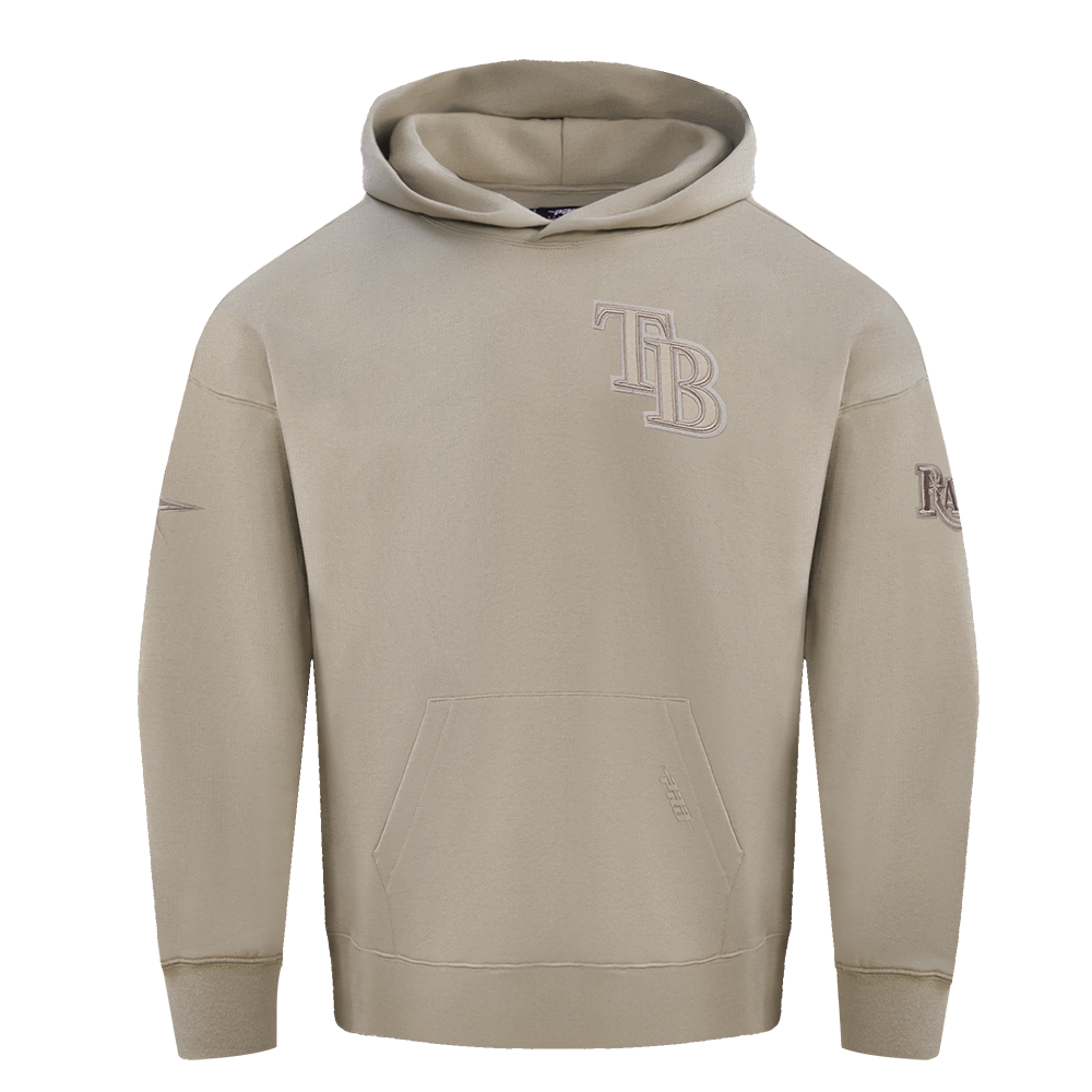 MLB TAMPA BAY RAYS NEUTRAL MEN'S  DROP SHOULDER FLC PO HOODIE (TAUPE)