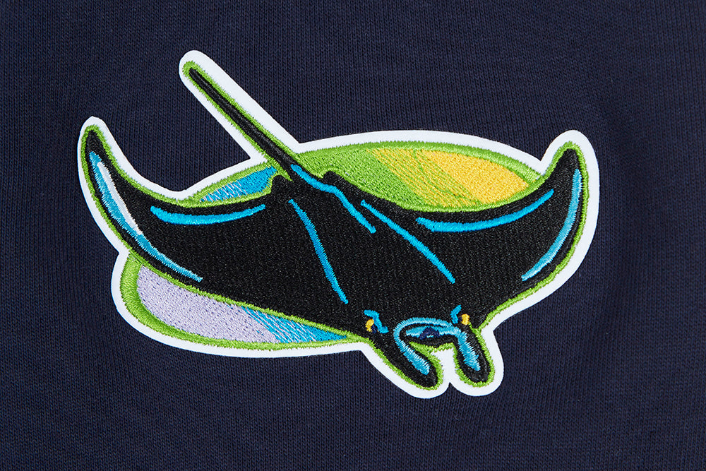 MLB TAMPA BAY RAYS SCRIPT TAIL MEN'S RIB FLC PO HOODIE (MIDNIGHT NAVY)