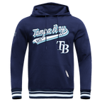 MLB TAMPA BAY RAYS SCRIPT TAIL MEN'S RIB FLC PO HOODIE (MIDNIGHT NAVY)