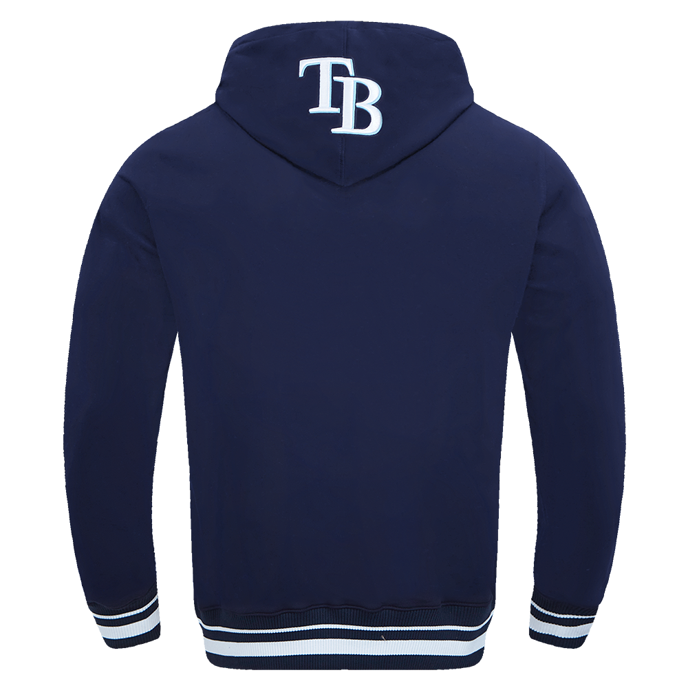 MLB TAMPA BAY RAYS SCRIPT TAIL MEN'S RIB FLC PO HOODIE (MIDNIGHT NAVY)
