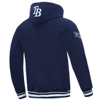 MLB TAMPA BAY RAYS SCRIPT TAIL MEN'S RIB FLC PO HOODIE (MIDNIGHT NAVY)