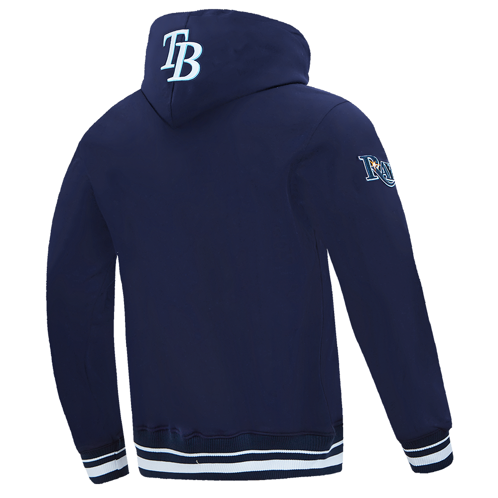 MLB TAMPA BAY RAYS SCRIPT TAIL MEN'S RIB FLC PO HOODIE (MIDNIGHT NAVY)