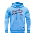 MLB TAMPA BAY RAYS SCRIPT TAIL CHANDAIL À CAPUCHON EN MOLLETON CÔTELÉ POUR HOMME (BLEU UNIVERSITÉ)