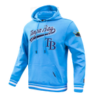 MLB TAMPA BAY RAYS SCRIPT TAIL CHANDAIL À CAPUCHON EN MOLLETON CÔTELÉ POUR HOMME (BLEU UNIVERSITÉ)