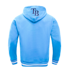 MLB TAMPA BAY RAYS SCRIPT TAIL CHANDAIL À CAPUCHON EN MOLLETON CÔTELÉ POUR HOMME (BLEU UNIVERSITÉ)