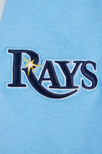 MLB TAMPA BAY RAYS SCRIPT TAIL CHANDAIL À CAPUCHON EN MOLLETON CÔTELÉ POUR HOMME (BLEU UNIVERSITÉ)