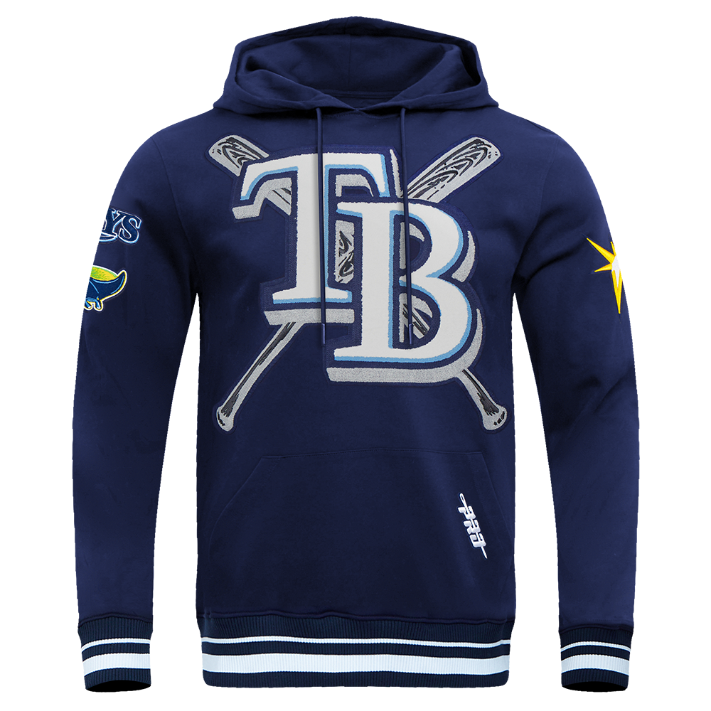 MLB TAMPA BAY RAYS MASH UP MEN'S RIB FLC PO HOODIE (MIDNIGHT NAVY)