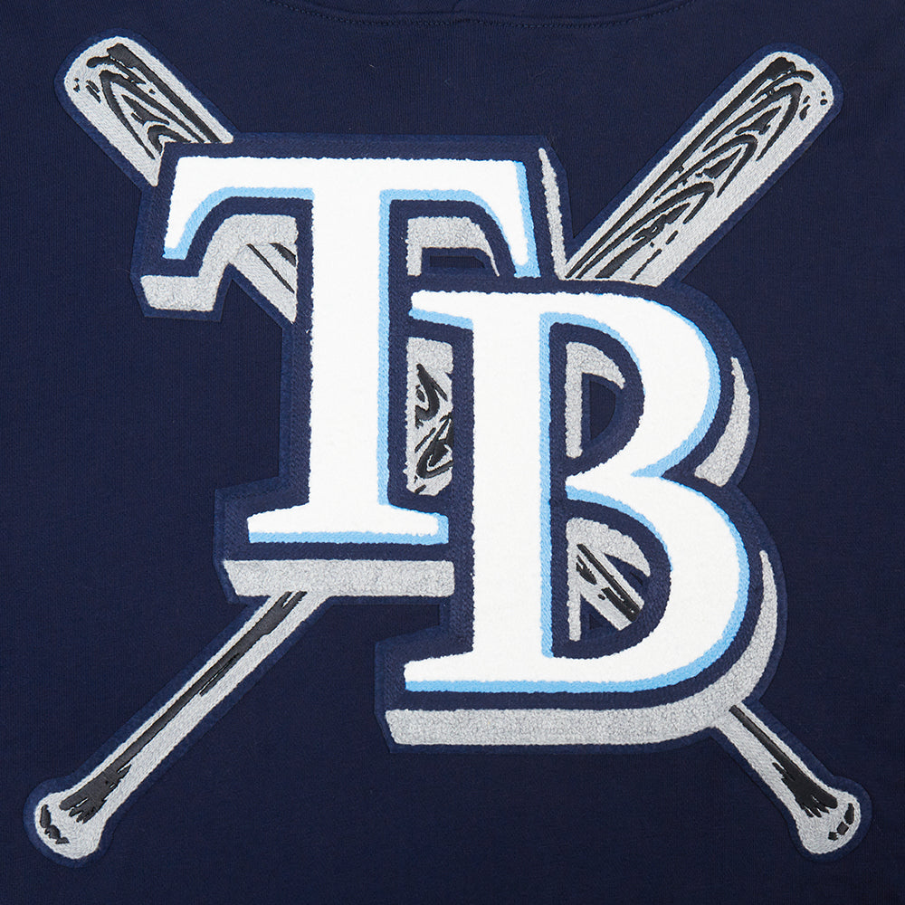 MLB TAMPA BAY RAYS MASH UP MEN'S RIB FLC PO HOODIE (MIDNIGHT NAVY)