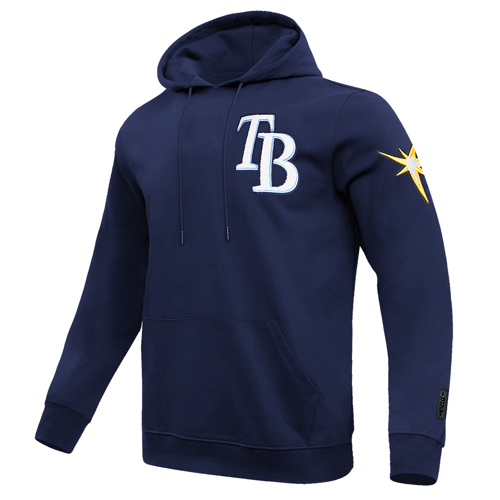 MLB TAMPA BAY RAYS CLASSIC CHENILLE MEN'S PULLOVER HOODIE (MIDNIGHT NAVY)
