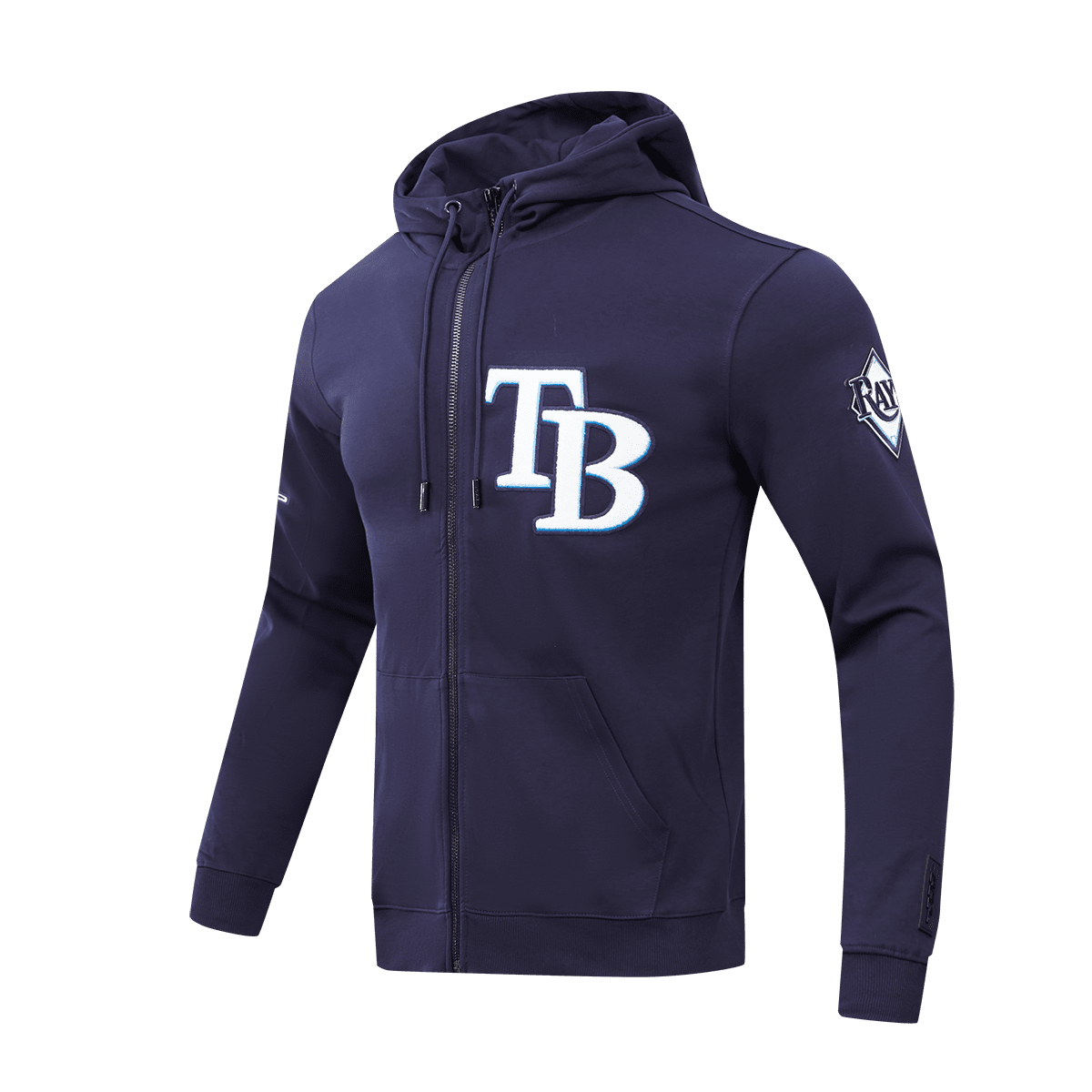 MLB TAMPA BAY RAYS CLASSIC CHENILLE MEN'S FULL ZIP PULLOVER HOODIE (MIDNIGHT NAVY)