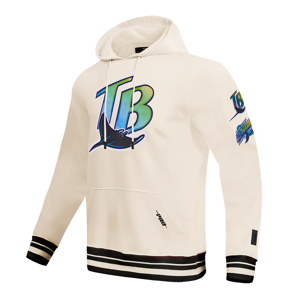 MLB TAMPA DEVIL RAYS RETRO CLASSIC MEN'S PULLOVER HOODIE (EGGSHELL/ MIDNIGHT NAVY)