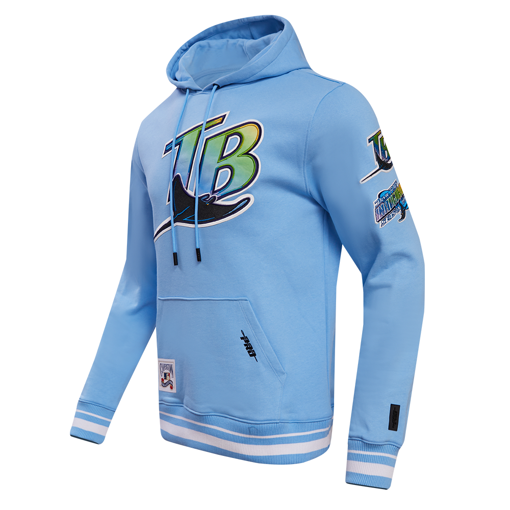 MLB TAMPA DEVIL RAYS RETRO CLASSIC MEN'S PULLOVER HOODIE (UNIVERSITY BLUE)