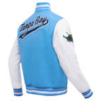 MLB TAMPA BAY RAYS SCRIPT TAIL MEN'S VARSITY JACKET (UNIVERSITY BLUE/WHITE)