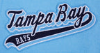 MLB TAMPA BAY RAYS SCRIPT TAIL MEN'S VARSITY JACKET (UNIVERSITY BLUE/WHITE)