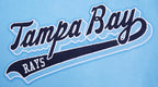 MLB TAMPA BAY RAYS SCRIPT TAIL MEN'S VARSITY JACKET (UNIVERSITY BLUE/WHITE)