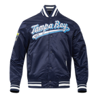 MLB TAMPA BAY RAYS SCRIPT TAIL BLOUSON EN SATIN POUR HOMME (MARINE MINUIT)