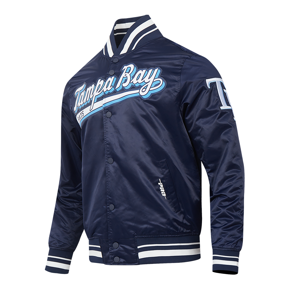 MLB TAMPA BAY RAYS SCRIPT TAIL BLOUSON EN SATIN POUR HOMME (MARINE MINUIT)