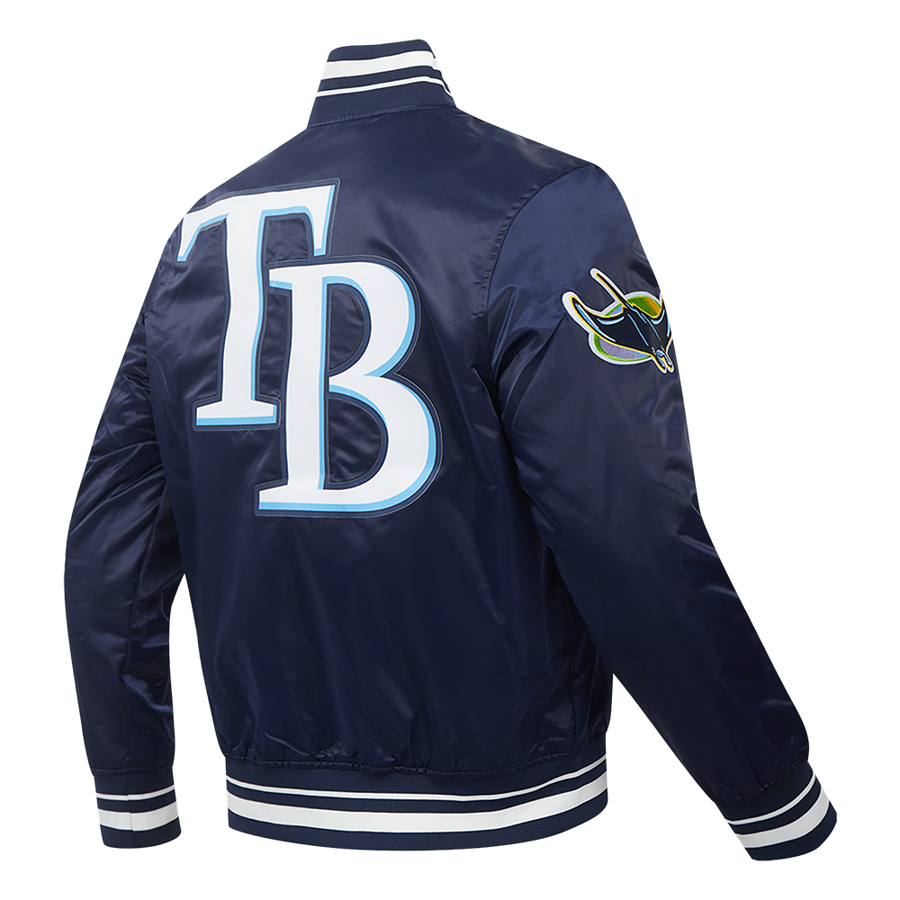 MLB TAMPA BAY RAYS SCRIPT TAIL BLOUSON EN SATIN POUR HOMME (MARINE MINUIT)
