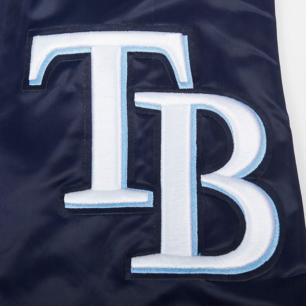 MLB TAMPA BAY RAYS SCRIPT TAIL BLOUSON EN SATIN POUR HOMME (MARINE MINUIT)