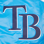 MLB TAMPA BAY RAYS SCRIPT TAIL BLOUSON EN SATIN POUR HOMME (BLEU UNIVERSITÉ)