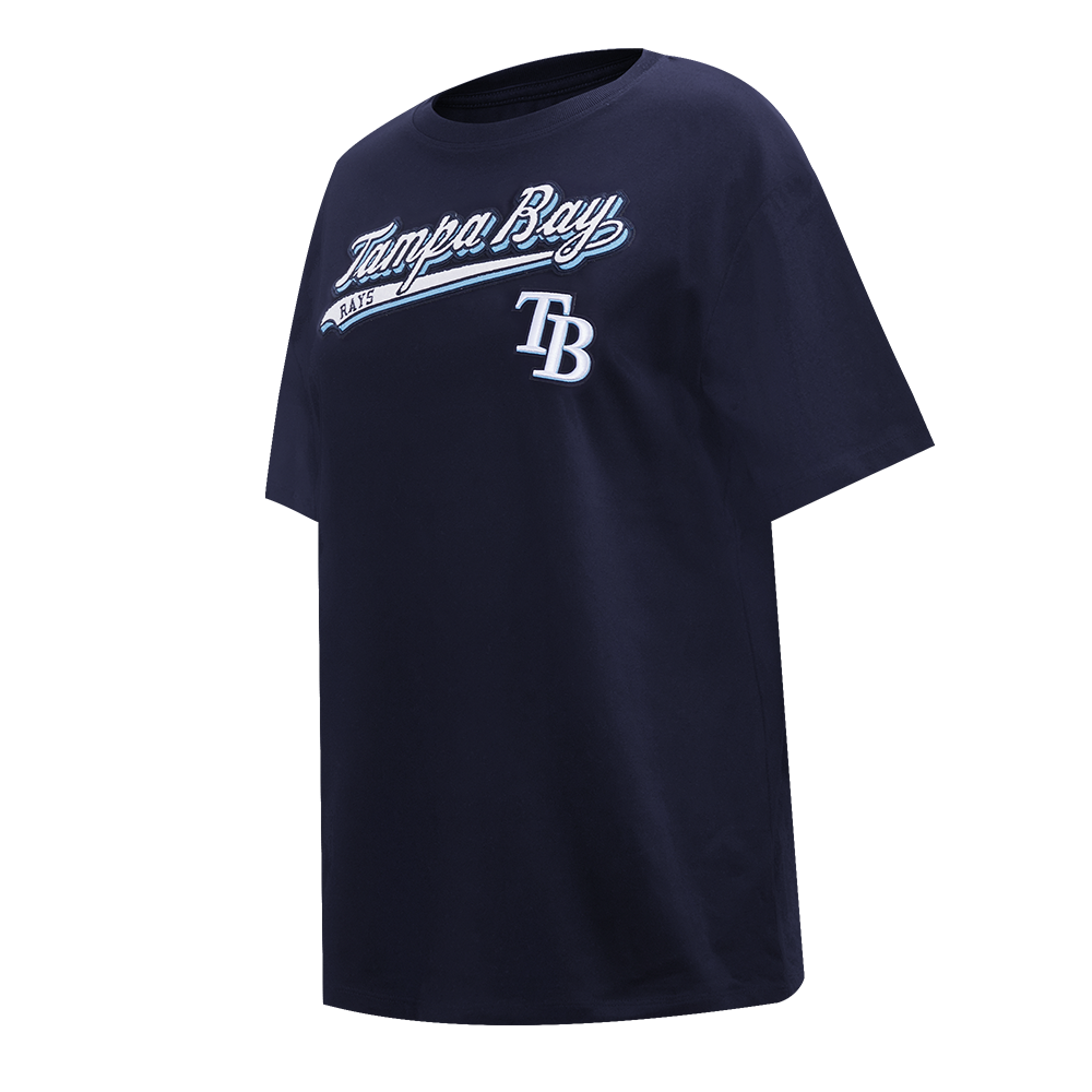 MLB TAMPA BAY RAYS SCRIPT TAIL WOMEN'S BOYFRIEND TOP (MIDNIGHT NAVY)