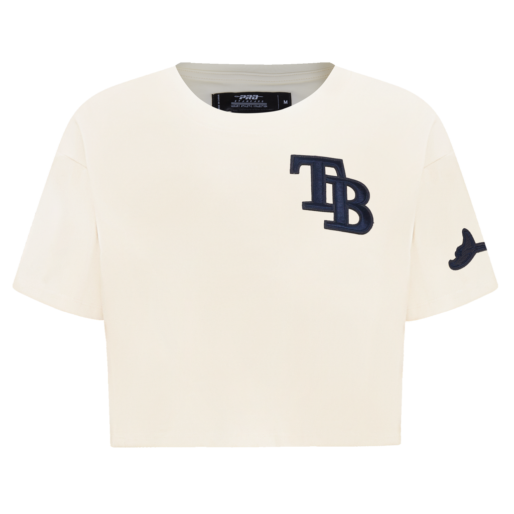 MLB TAMPA BAY RAYS TRIPLE TONAL SINGLE JERSEY BOXY WOMEN'S TEE (EGGSHELL)