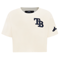 MLB TAMPA BAY RAYS TRIPLE TONAL SINGLE JERSEY BOXY WOMEN'S TEE (EGGSHELL)