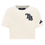 MLB TAMPA BAY RAYS TRIPLE TONAL SINGLE JERSEY BOXY WOMEN'S TEE (EGGSHELL)