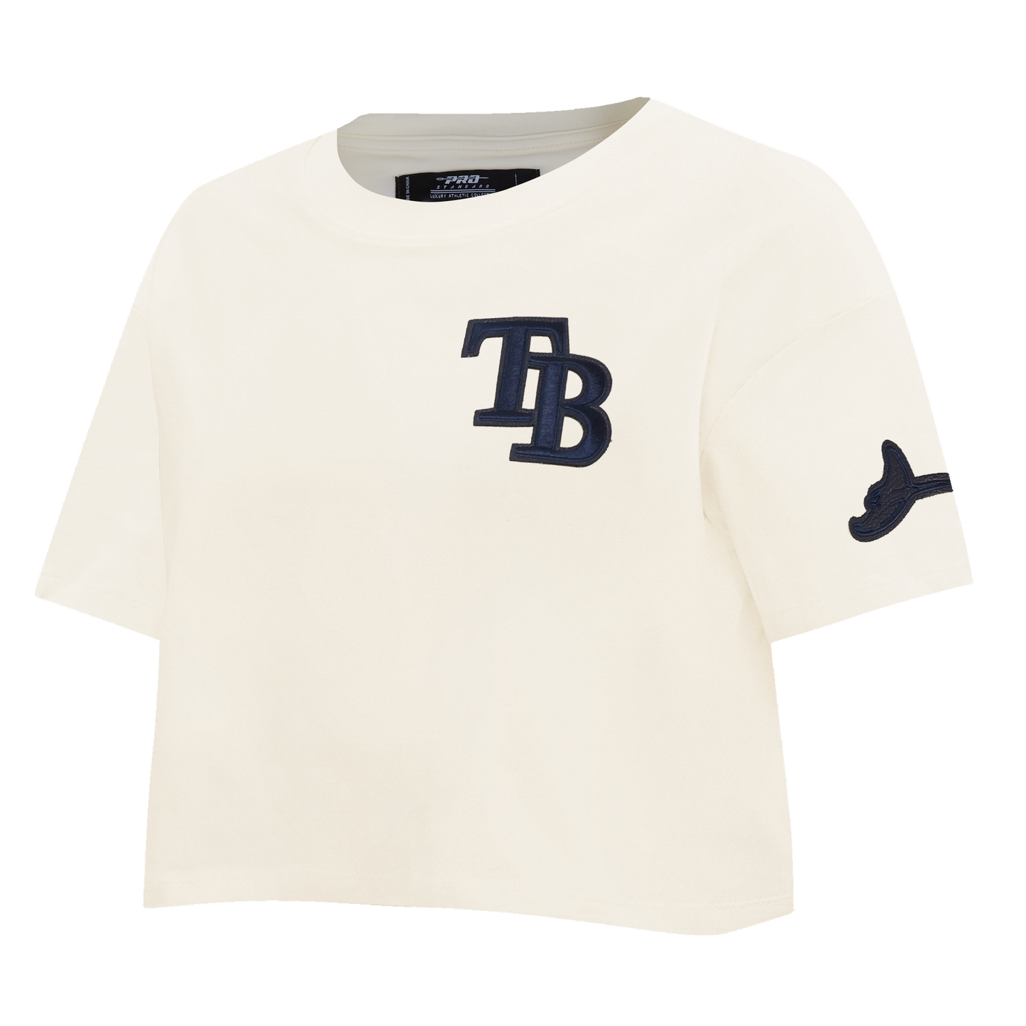 MLB TAMPA BAY RAYS TRIPLE TONAL SINGLE JERSEY BOXY WOMEN'S TEE (EGGSHELL)