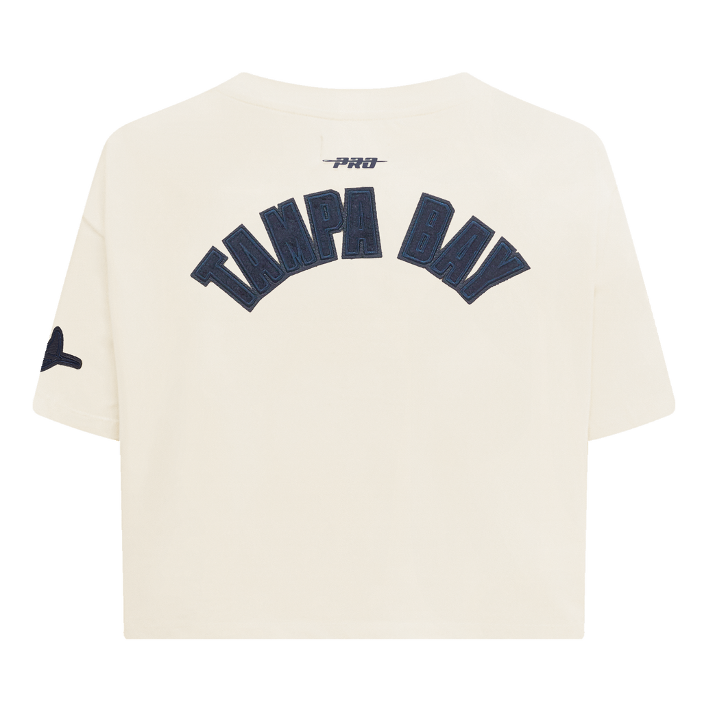 MLB TAMPA BAY RAYS TRIPLE TONAL SINGLE JERSEY BOXY WOMEN'S TEE (EGGSHELL)