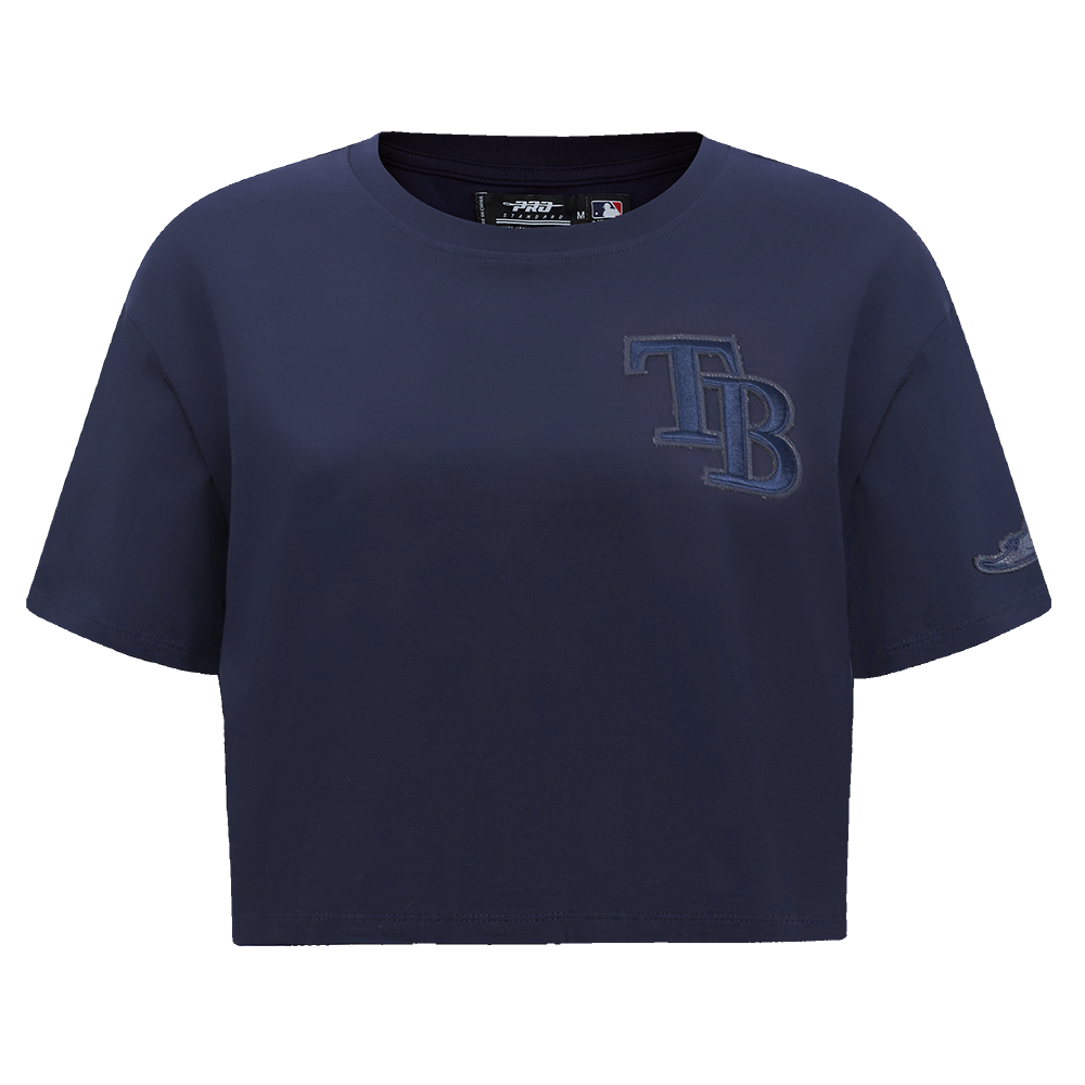 MLB TAMPA BAY RAYS TRIPLE TONAL SINGLE JERSEY BOXY WOMEN'S TEE (MIDNIGHT NAVY)