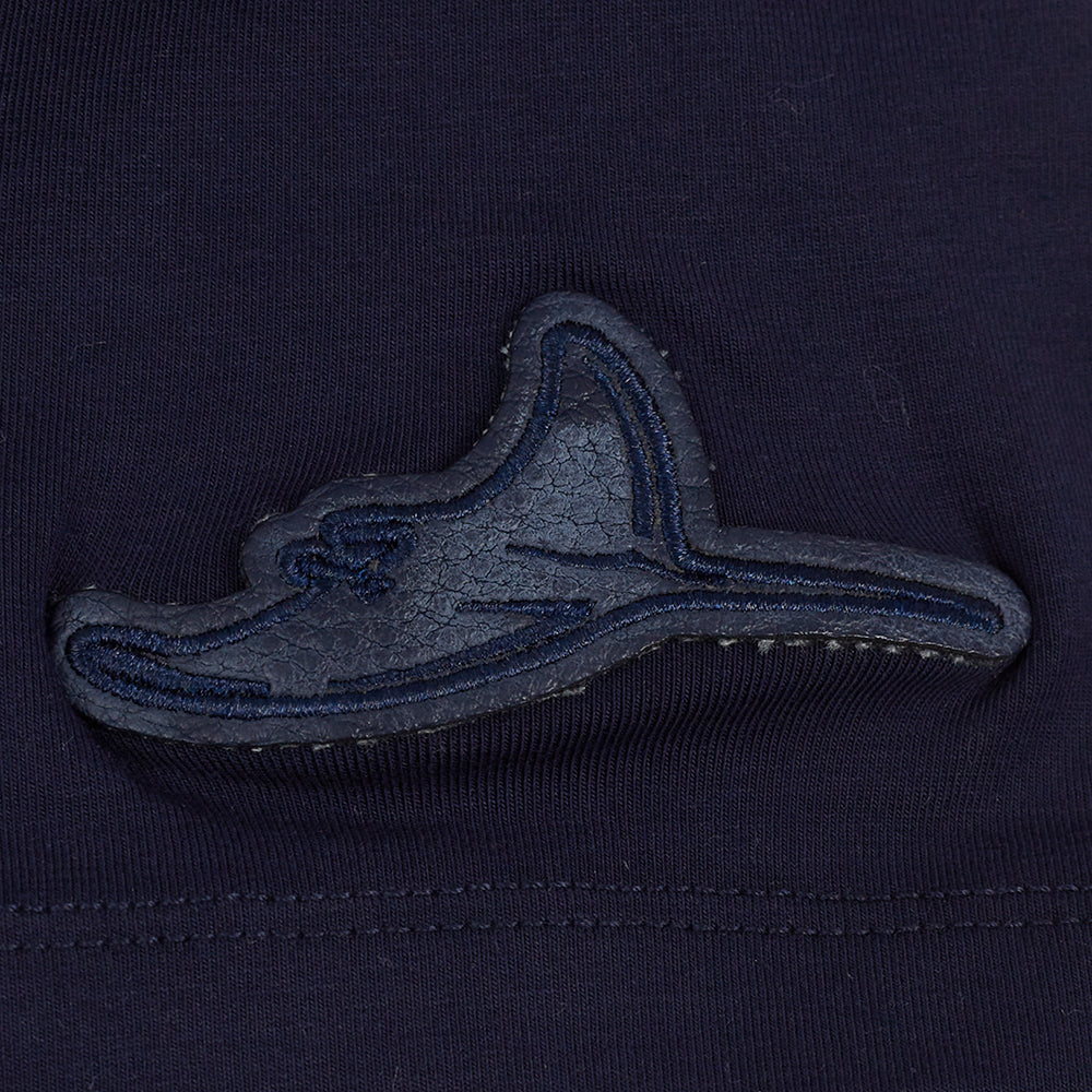 MLB TAMPA BAY RAYS TRIPLE TONAL T-SHIRT EN JERSEY SIMPLE À COUPE CARRÉE POUR FEMME (MARINE MINUIT)