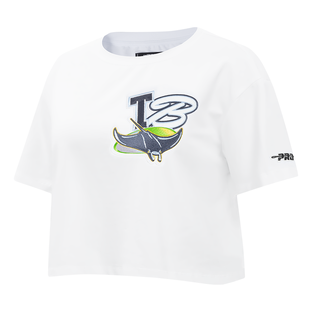 MLB TAMPA BAY RAYS CITY RANSOM WOMEN'S SINGLE JERSEY BOXY TEE (WHITE)
