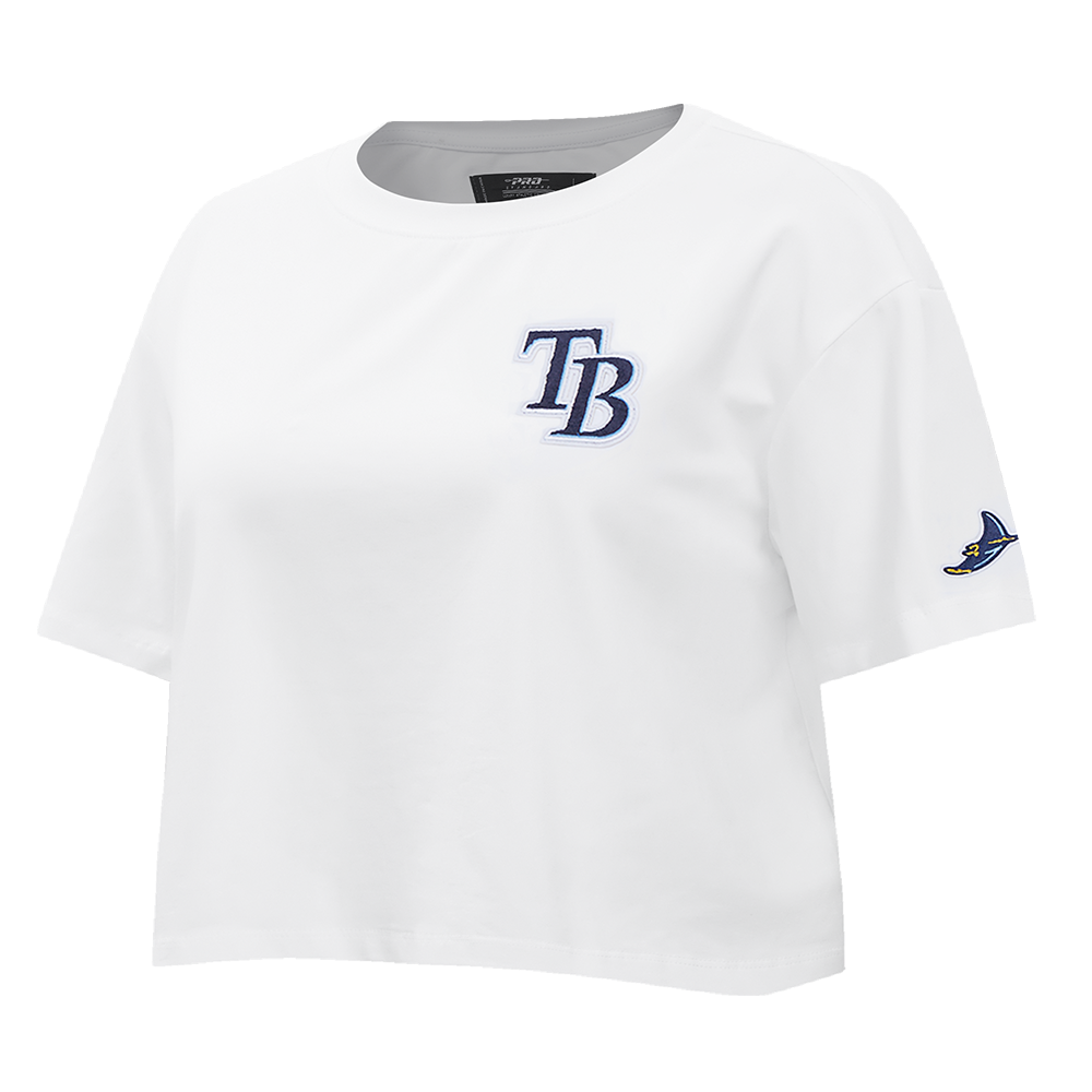 MLB TAMPA BAY RAYS CLASSIC WOMEN'S BOXY TOP (WHITE)