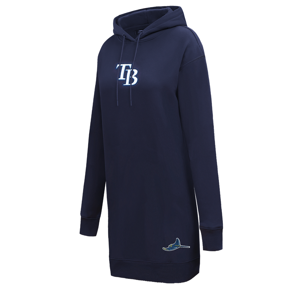 MLB TAMPA BAY RAYS CLASSIC WOMEN'S FLEECE HOODIE DRESS (MIDNIGHT NAVY)
