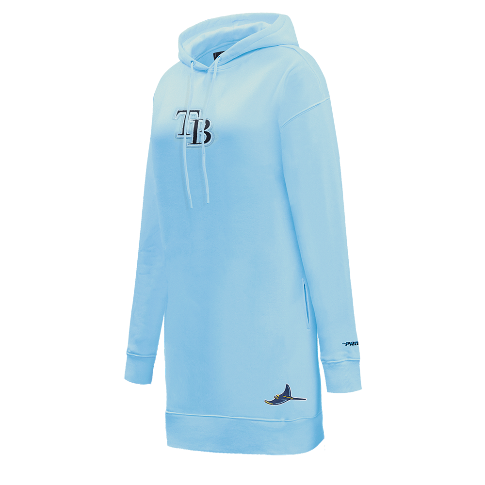 MLB TAMPA BAY RAYS CLASSIC WOMEN'S FLEECE HOODIE DRESS (UNIVERSITY BLUE)